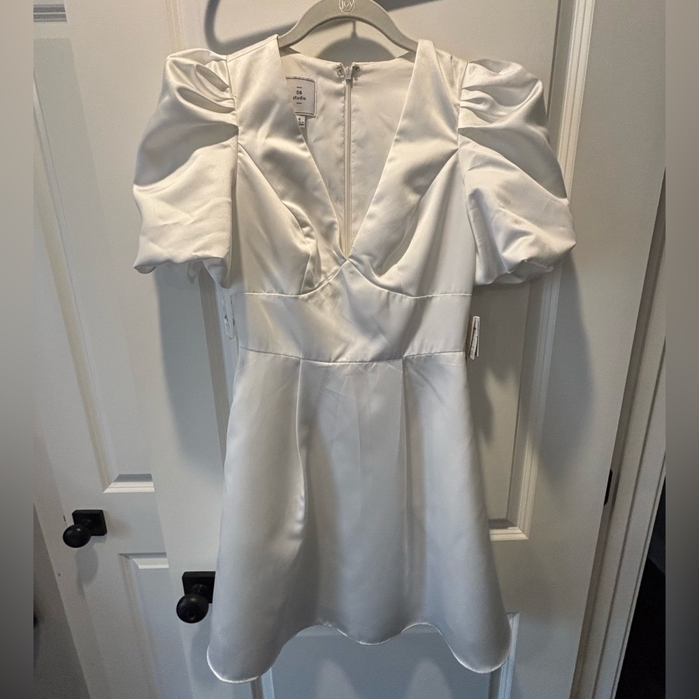 David’s Bridal Puff Sleeve Dress